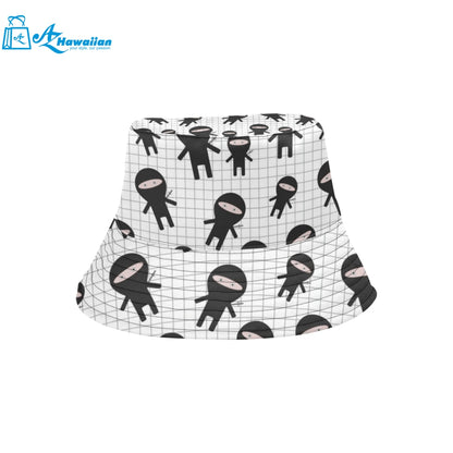 Ninja pattern plaid background Unisex Bucket Hat