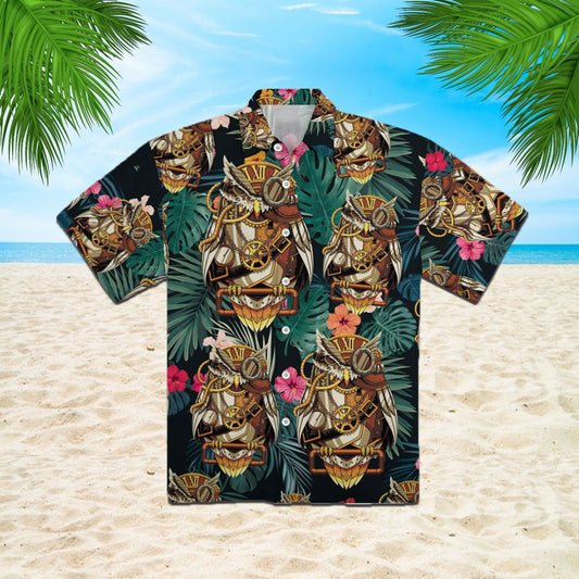 OragonTee Mechanical Owl With Diamonds Hawaiian Shirt | For Men & Women | Adult | HW4507