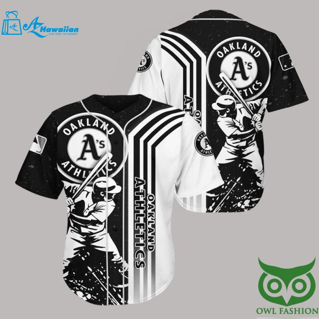 Oakland Athletics Black n White Baseball Jersey Shirt