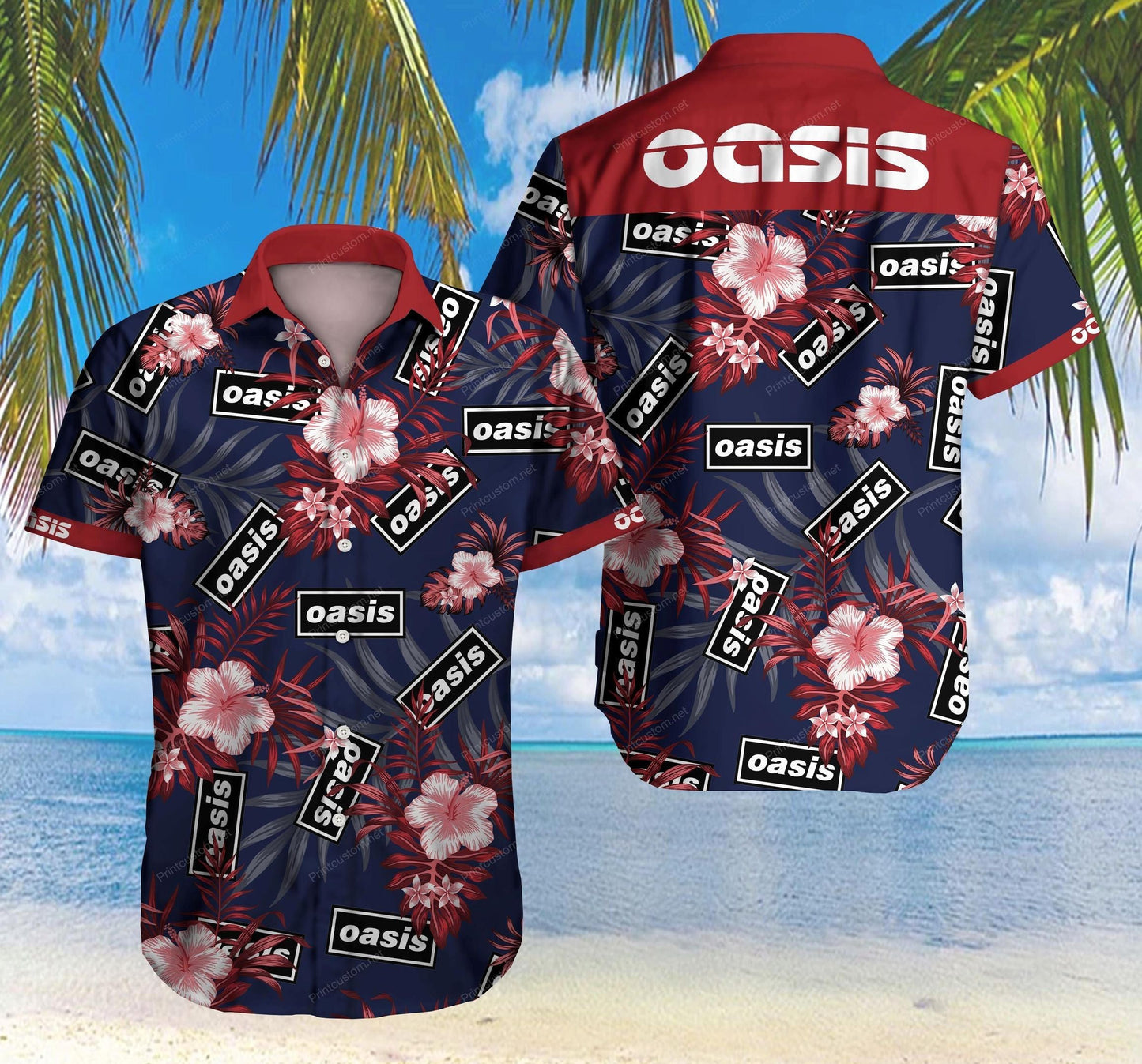 Oasis Floral Hawaiian Graphic Print Short Sleeve 