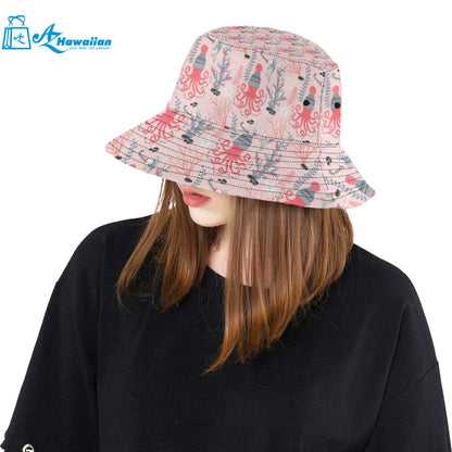 Octopus winter hat garland Fish candy Seaweed Cora Unisex Bucket Hat