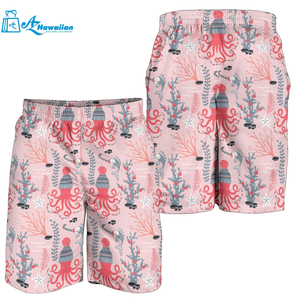 Octopus Winter Hat Garland Fish Candy Seaweed Coral Starfish Men Shorts