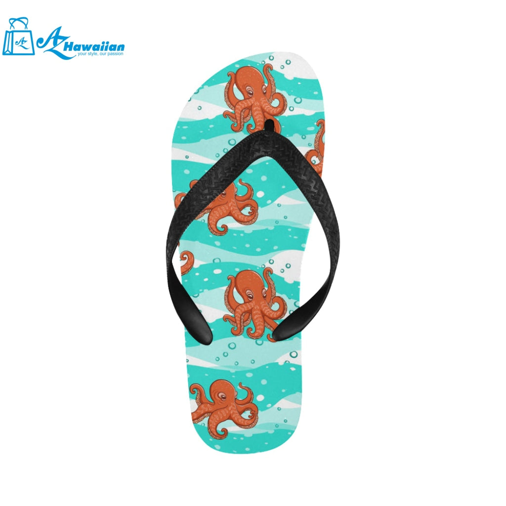 Octopuses sea wave background Unisex Flip Flops