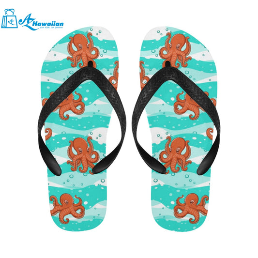 Octopuses sea wave background Unisex Flip Flops