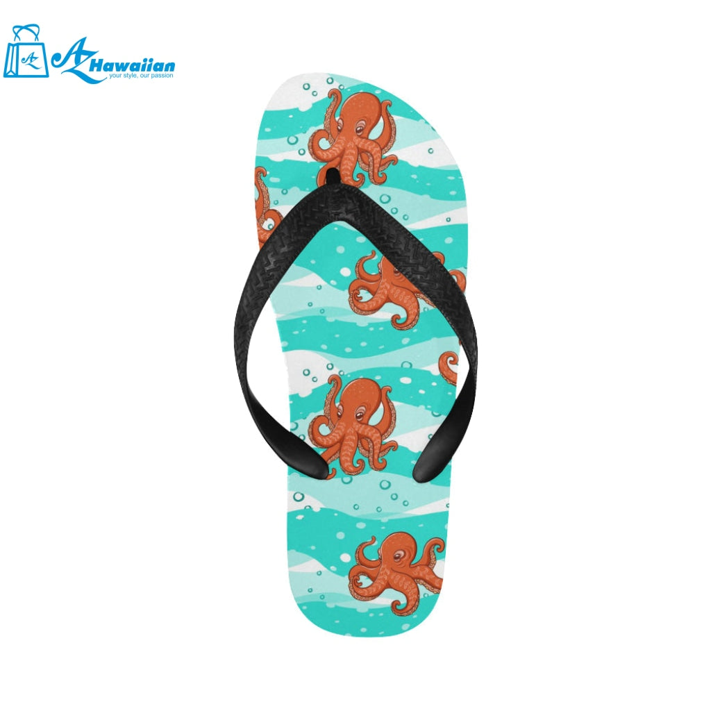 Octopuses sea wave background Unisex Flip Flops