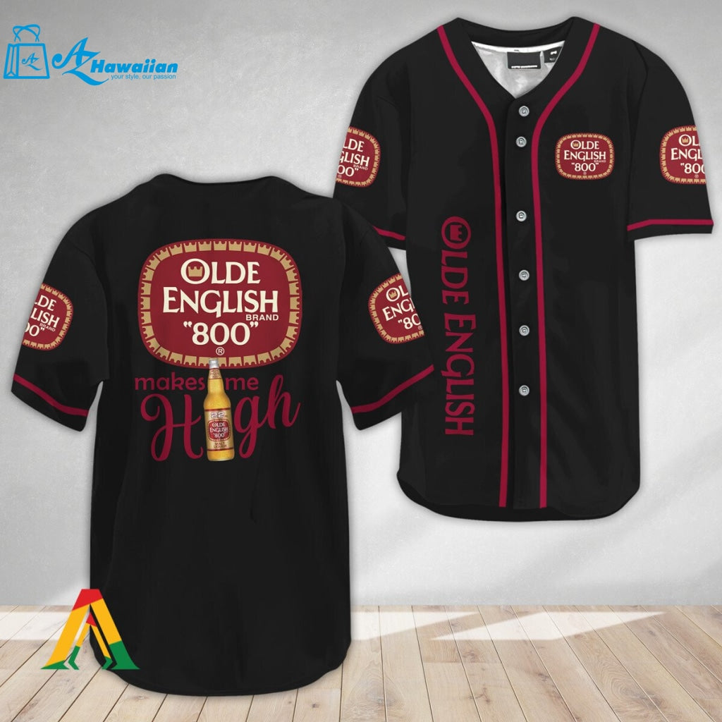 Olde English 800 Beer Make Me High Baseball Jersey