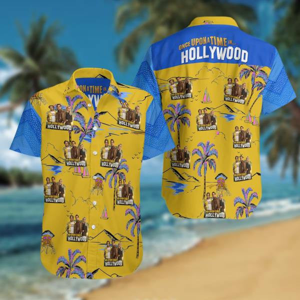 Once Upon A Time In Hollywood,Once Upon A Time In Hollywood Summer Fan Gift Hawaiian Graphic Print Short Sleeve 