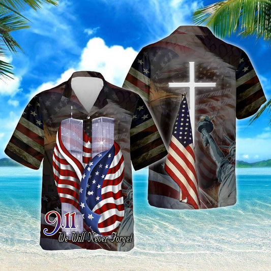 9.11 Never Forget Shirt Hawaiian