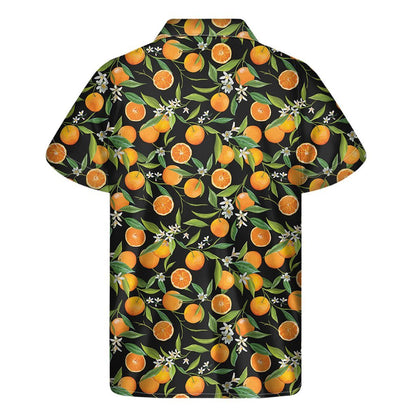 Orange Fruit Pattern Print Mens Short Sleeve Shirt Hawaiian