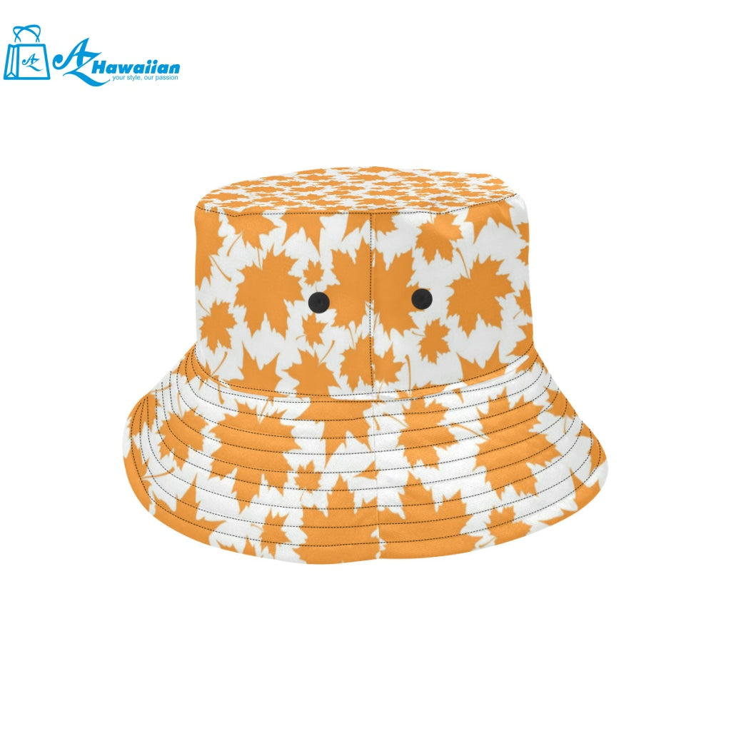 Orange Maple Leaf pattern Unisex Bucket Hat