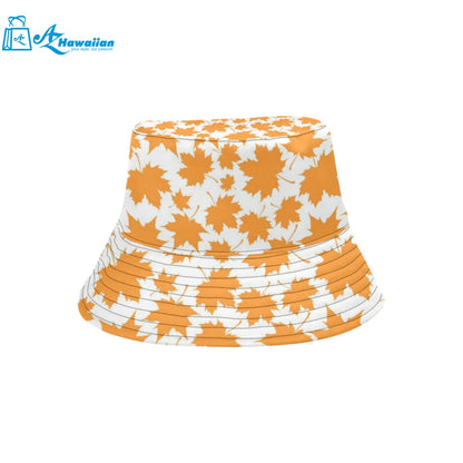 Orange Maple Leaf pattern Unisex Bucket Hat