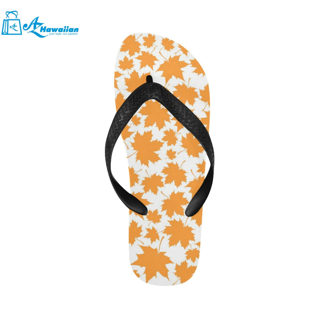 Orange Maple Leaf pattern Unisex Flip Flops