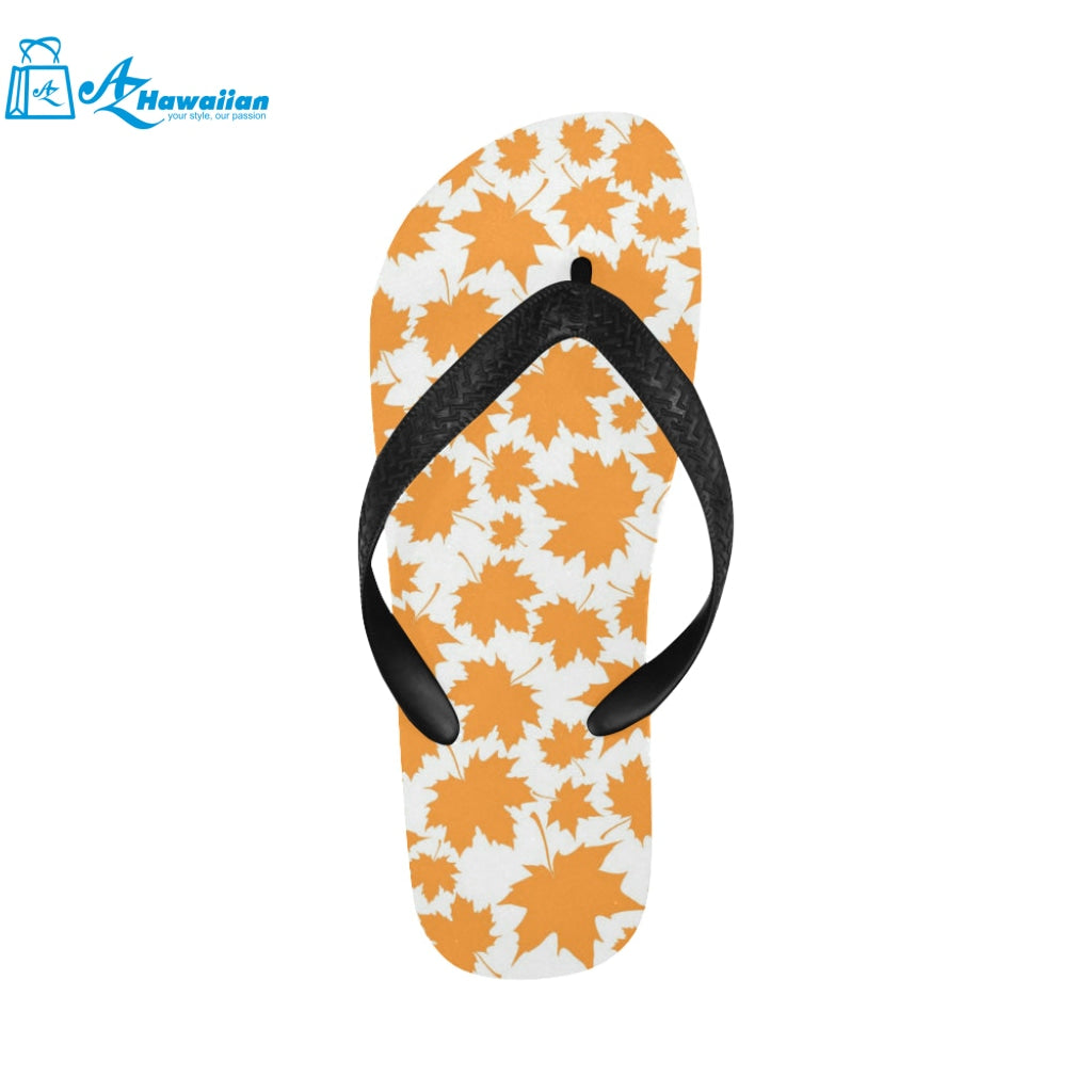 Orange Maple Leaf pattern Unisex Flip Flops