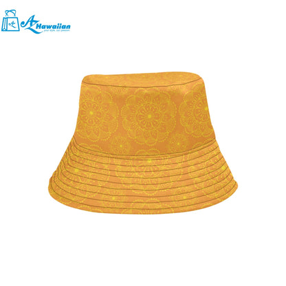 Orange traditional indian element pattern Unisex Bucket Hat