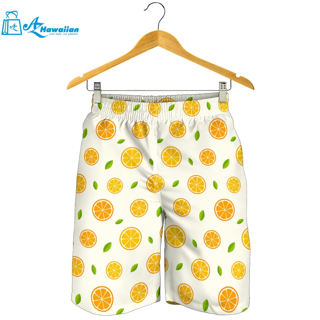 Oranges Leaves Pattern Men Shorts