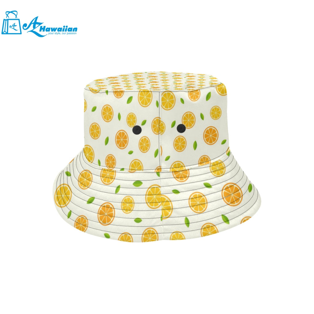 oranges leaves pattern Unisex Bucket Hat