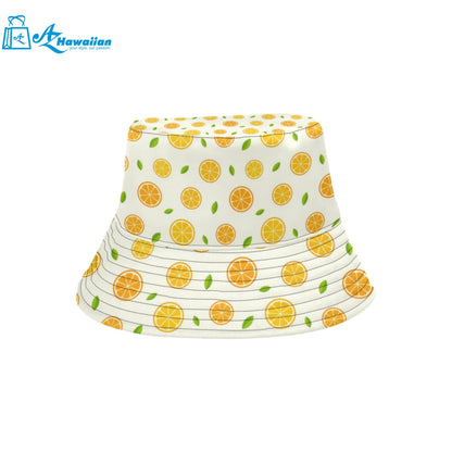 oranges leaves pattern Unisex Bucket Hat