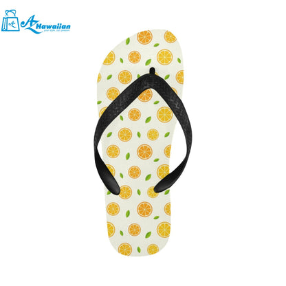 oranges leaves pattern Unisex Flip Flops