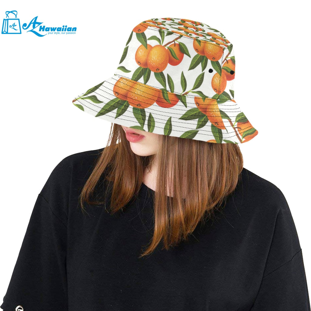 Oranges pattern background Unisex Bucket Hat