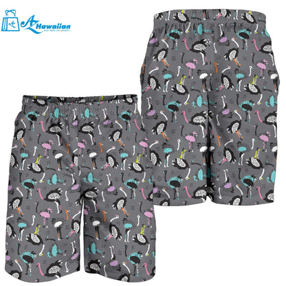 Ostrich Pattern Print Design 01 Men Shorts