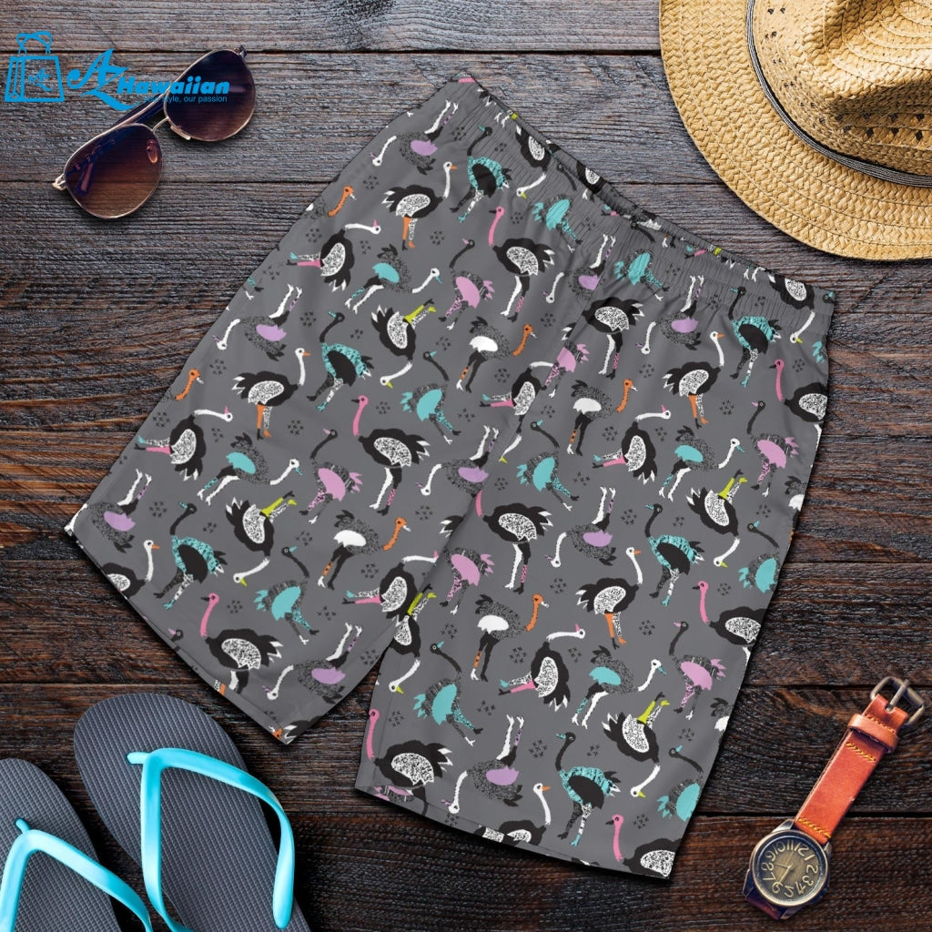 Ostrich Pattern Print Design 01 Men Shorts