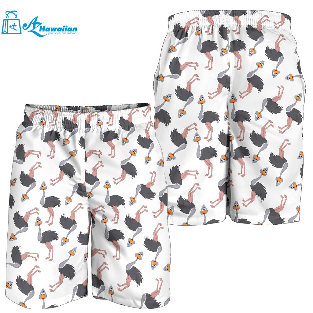 Ostrich Pattern Print Design 02 Men Shorts