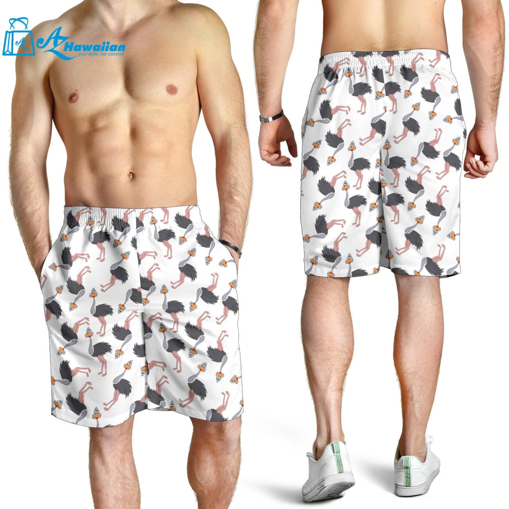 Ostrich Pattern Print Design 02 Men Shorts