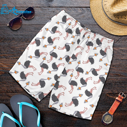 Ostrich Pattern Print Design 02 Men Shorts