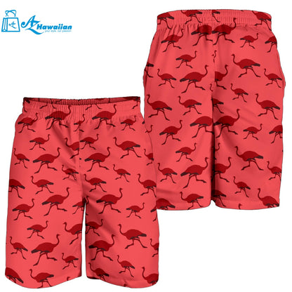 Ostrich Pattern Print Design 03 Men Shorts