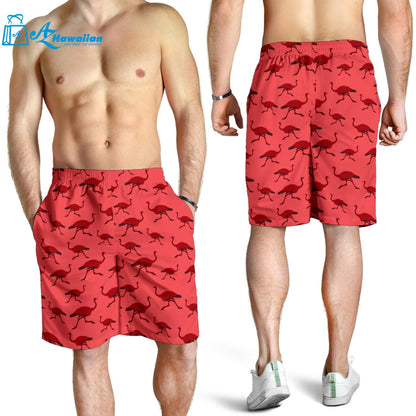 Ostrich Pattern Print Design 03 Men Shorts