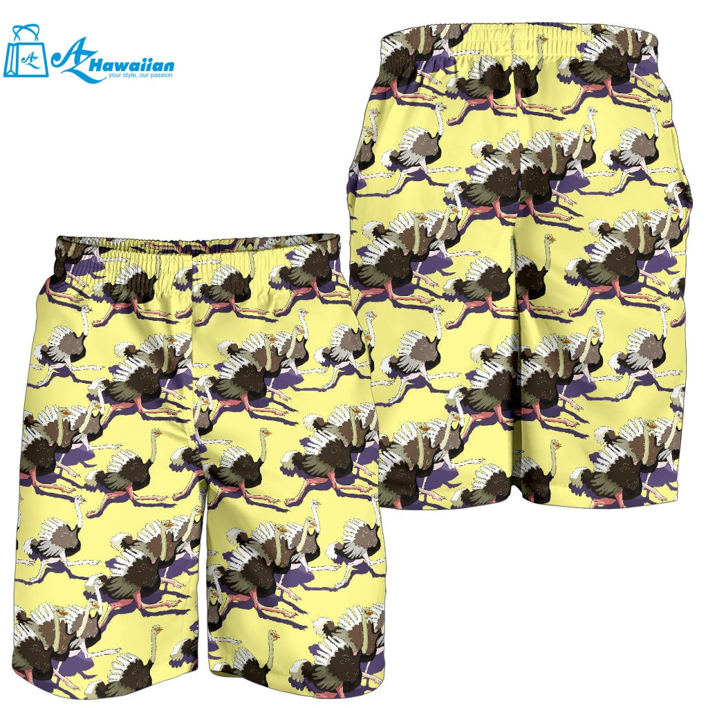 Ostrich Pattern Print Design 04 Men Shorts