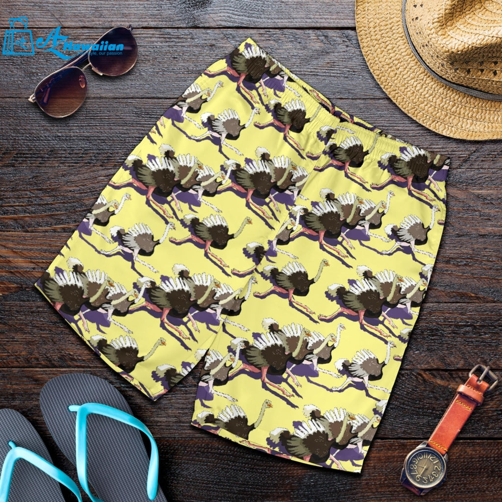 Ostrich Pattern Print Design 04 Men Shorts