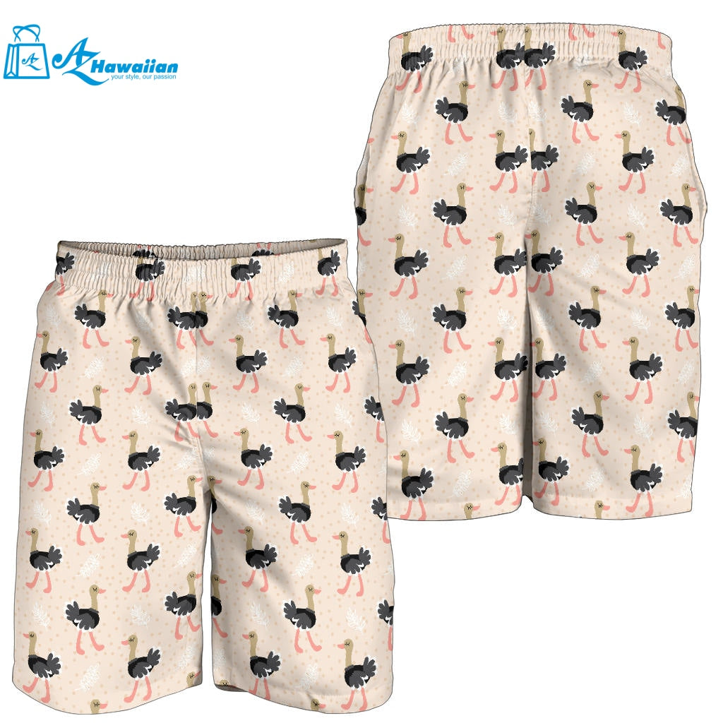 Ostrich Pattern Print Design 05 Men Shorts