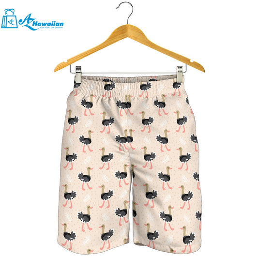 Ostrich Pattern Print Design 05 Men Shorts