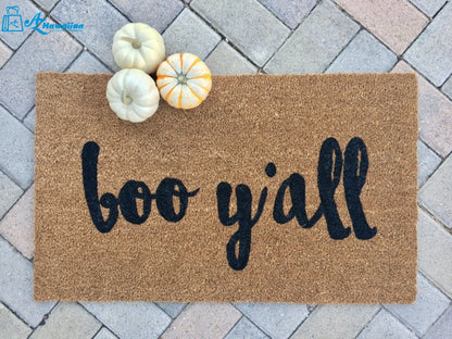 Outdoor Mat- Boo Y'all Halloween Holiday Brown Doormat Home Decor