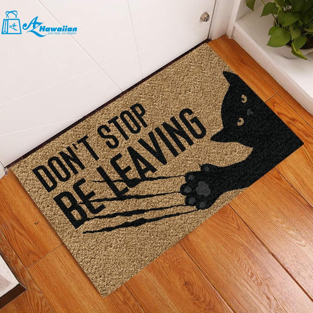 Outdoor Mat- Don't Stop Black Cat Printed Doormat Home Decor