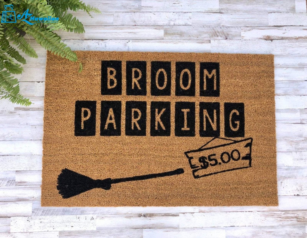 Outdoor Mat- Halloween Broom Parking Price Board Pattern Doormat Home Decor