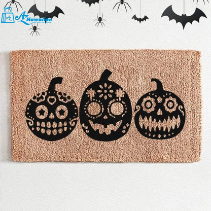 Outdoor Mat- Halloween Skull Pumpkins Smile Printed Doormat Home Decor