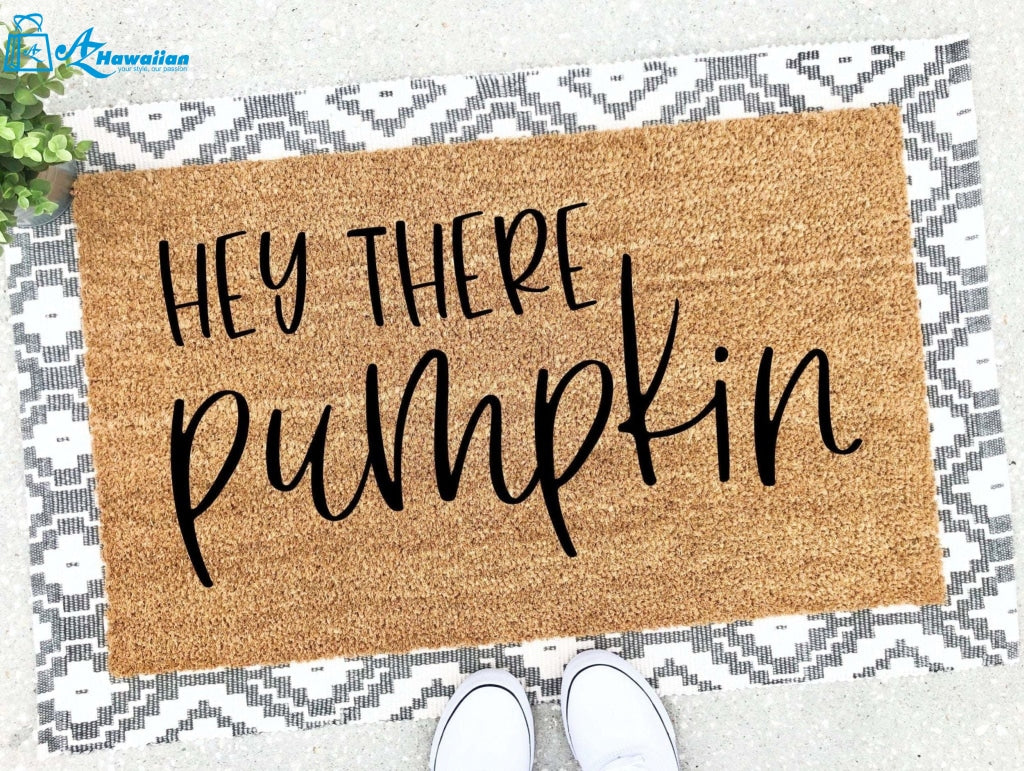 Outdoor Mat- Hey There Pumpkin Harvest Themed Happy Halloween Doormat Home Decor