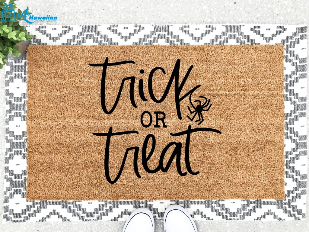 Outdoor Mat- Trick Or Treat Halloween Spider Pattern Doormat Home Decor