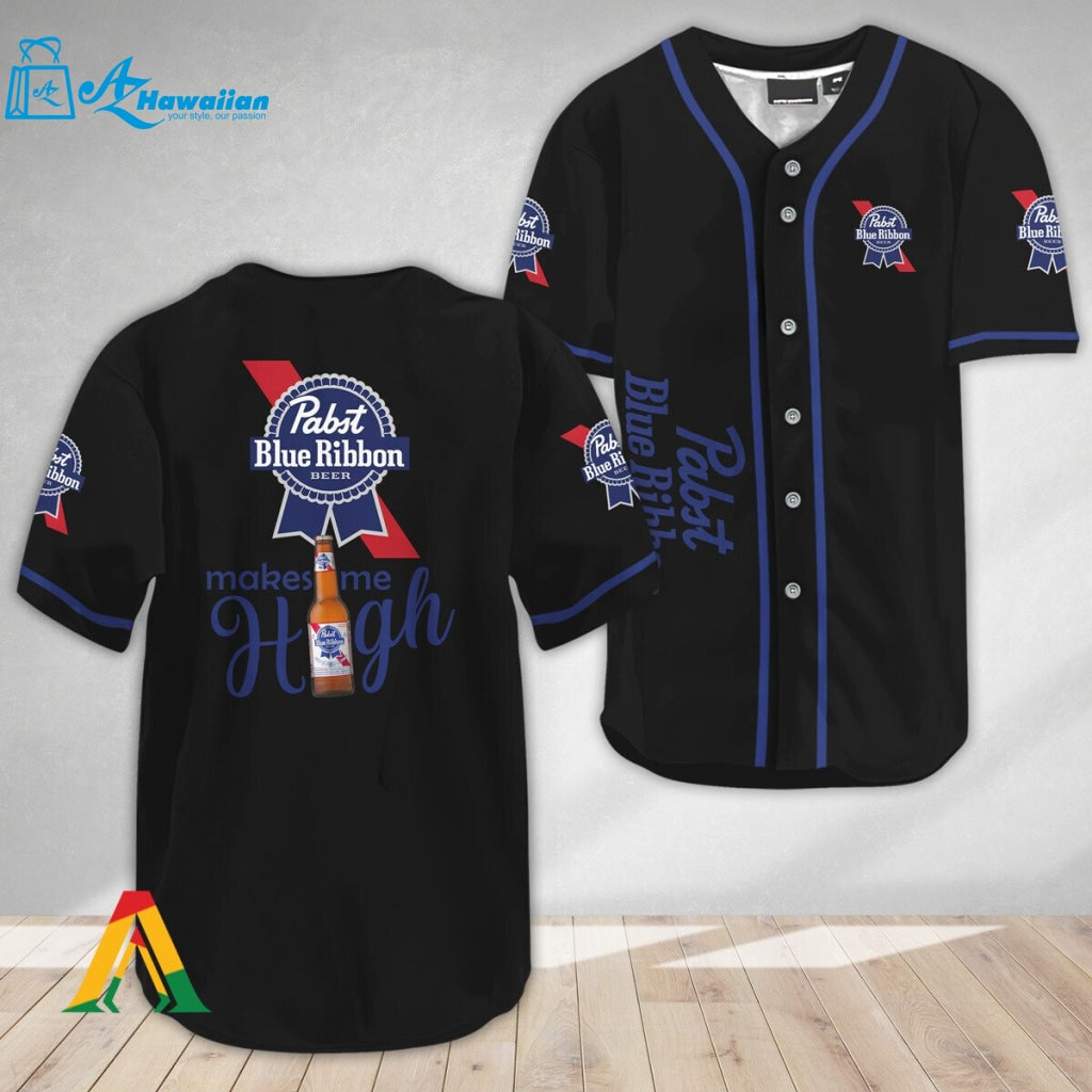 Pabst Blue Ribbon Make Me High Baseball Jersey