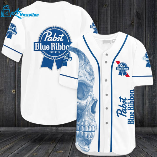 Pabst Blue Ribbon Skull Baseball Jersey 