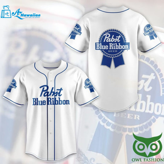 Pabst blue ribbon white version Baseball Jersey Shirt