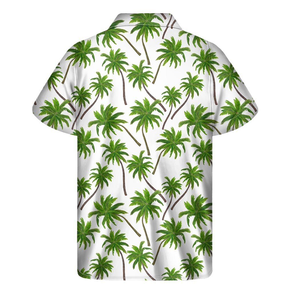 Palm Tree Pattern Print Mens Short Sleeve Shirt Hawaiian