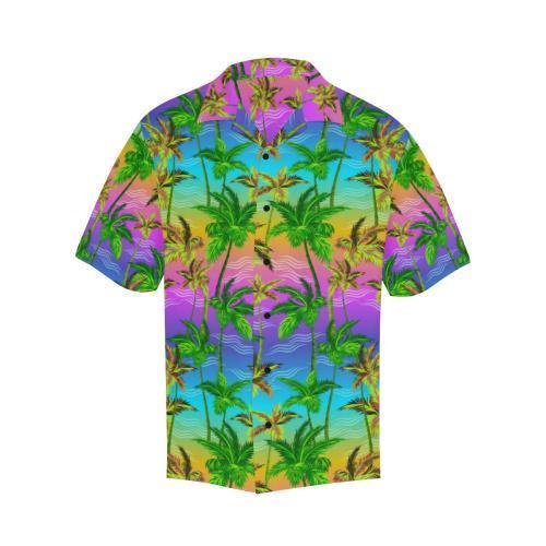 Palm Tree Rainbow Pattern Hawaiian Shirt