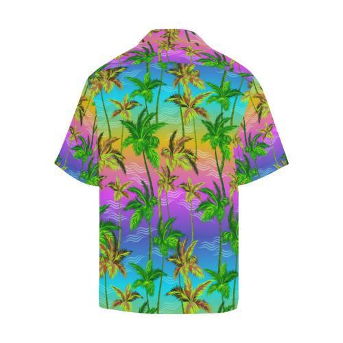 Palm Tree Rainbow Pattern Hawaiian Shirt
