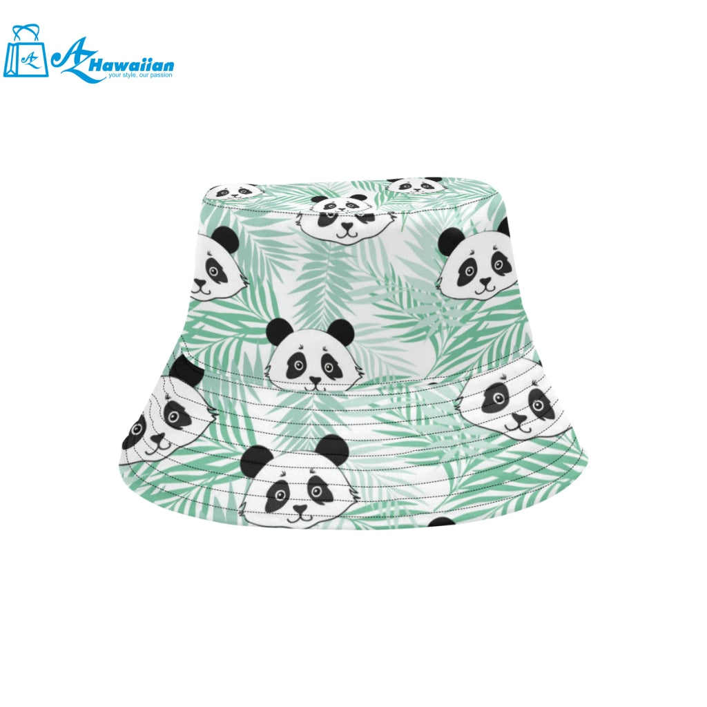 Panda pattern tropical leaves background Unisex Bucket Hat