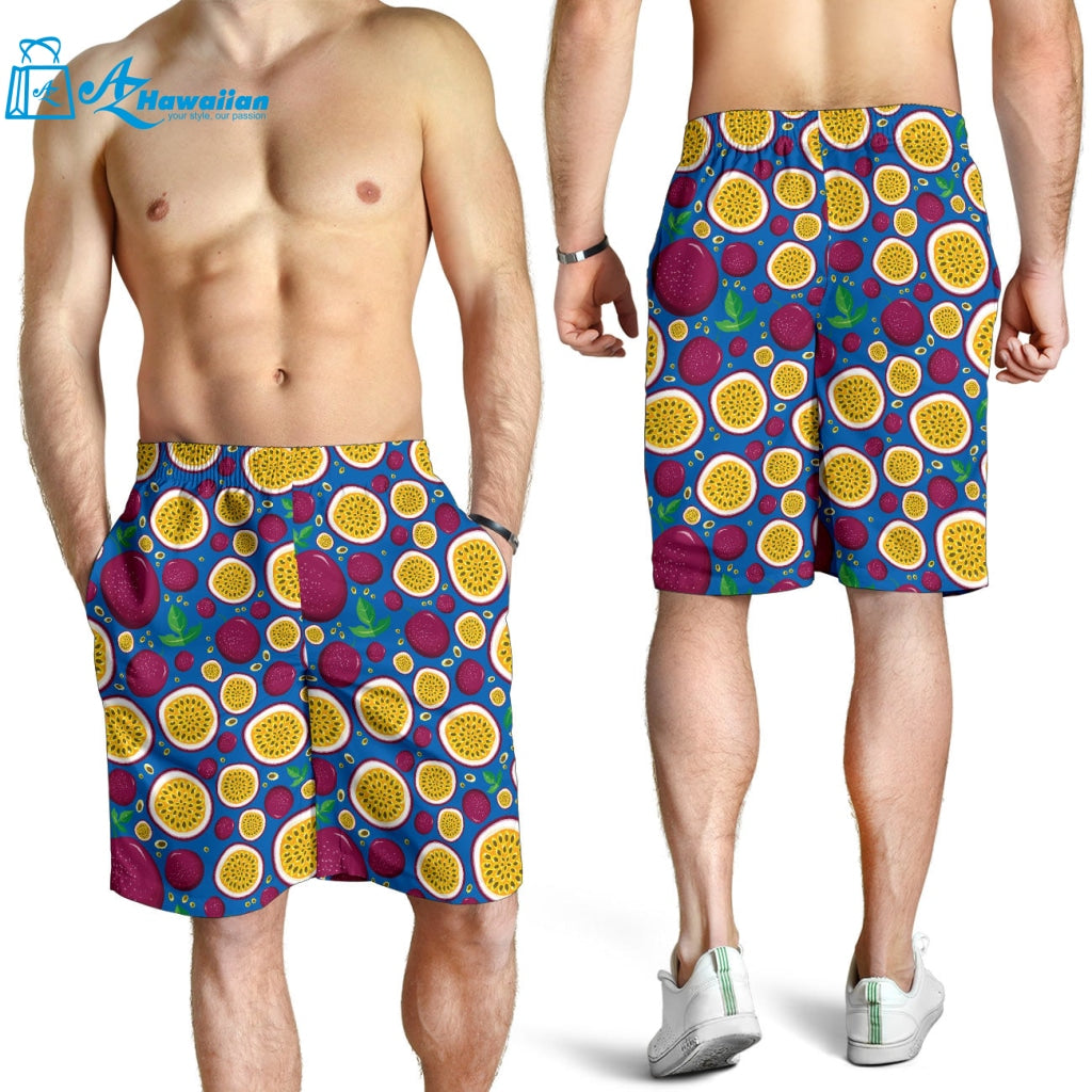 Passion Fruit Blue Background Men Shorts