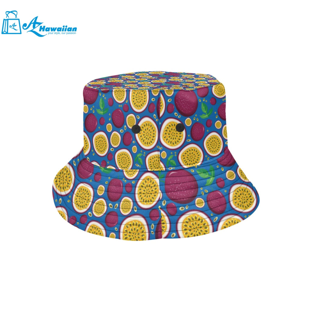 Passion fruit blue background Unisex Bucket Hat