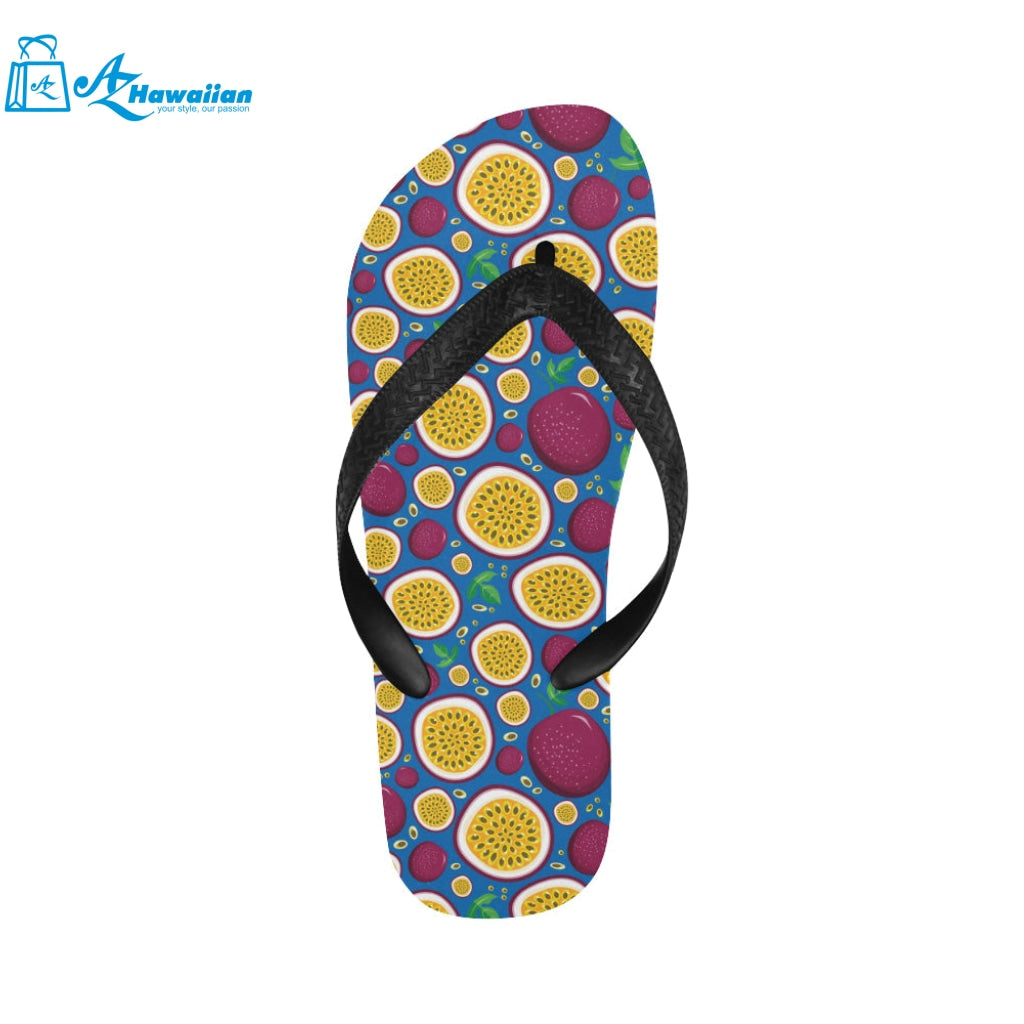 Passion fruit blue background Unisex Flip Flops